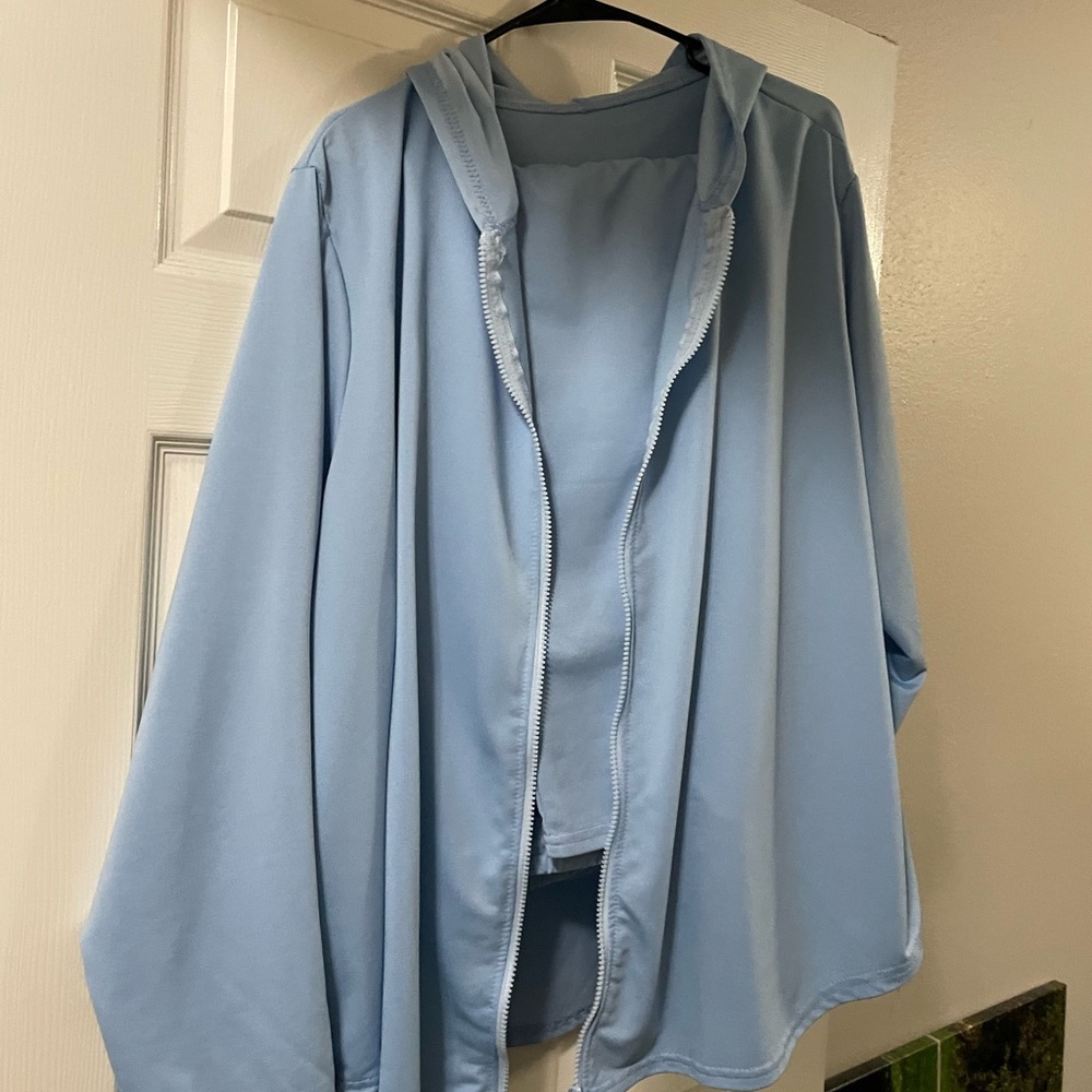 Sky Blue Hoodie Set. Comes with hoodie jacket and matching pants.